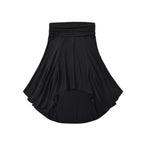 Falda asimétrica negra de talle bajo para mujer – Falda plisada de largo medio estilo A para calle