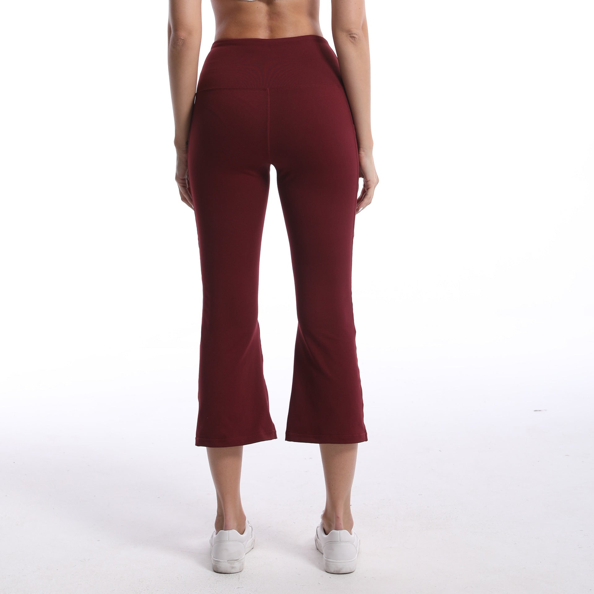Leggings de yoga de color liso para mujer con bolsillos, pantalones de fitness elásticos cortos
