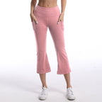 Leggings de yoga de color liso para mujer con bolsillos, pantalones de fitness elásticos cortos
