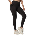 Leggings deportivos de cintura alta para mujer con bolsillos, pantalones de yoga cortos