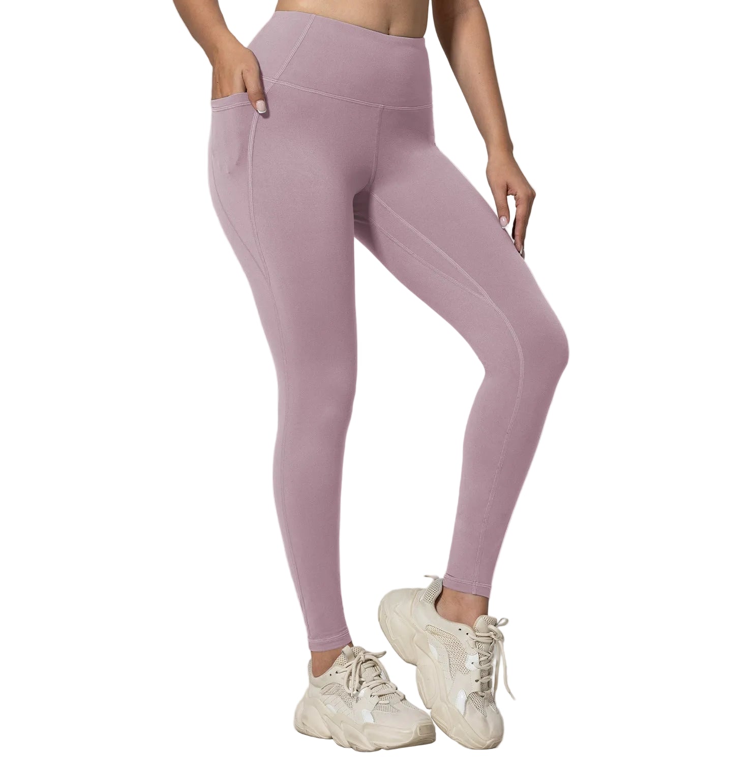 Leggings deportivos de cintura alta para mujer con bolsillos, pantalones de yoga cortos