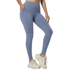 Leggings deportivos de cintura alta para mujer con bolsillos, pantalones de yoga cortos