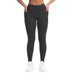 Leggings deportivos de cintura alta para mujer con bolsillos, pantalones de yoga cortos