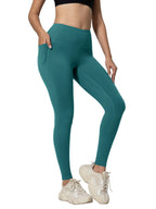 Leggings deportivos de cintura alta para mujer con bolsillos, pantalones de yoga cortos