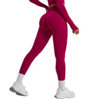 Leggings deportivos de cintura alta sin costuras para mujer, de secado rápido, estilo cropped, para yoga