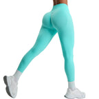 Leggings deportivos de cintura alta sin costuras para mujer, de secado rápido, estilo cropped, para yoga
