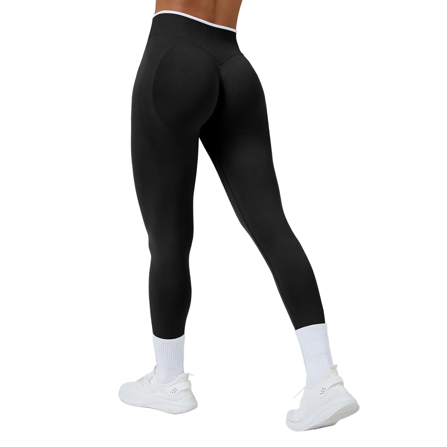 Leggings deportivos de yoga de cintura alta sin costuras y secado rápido para mujer