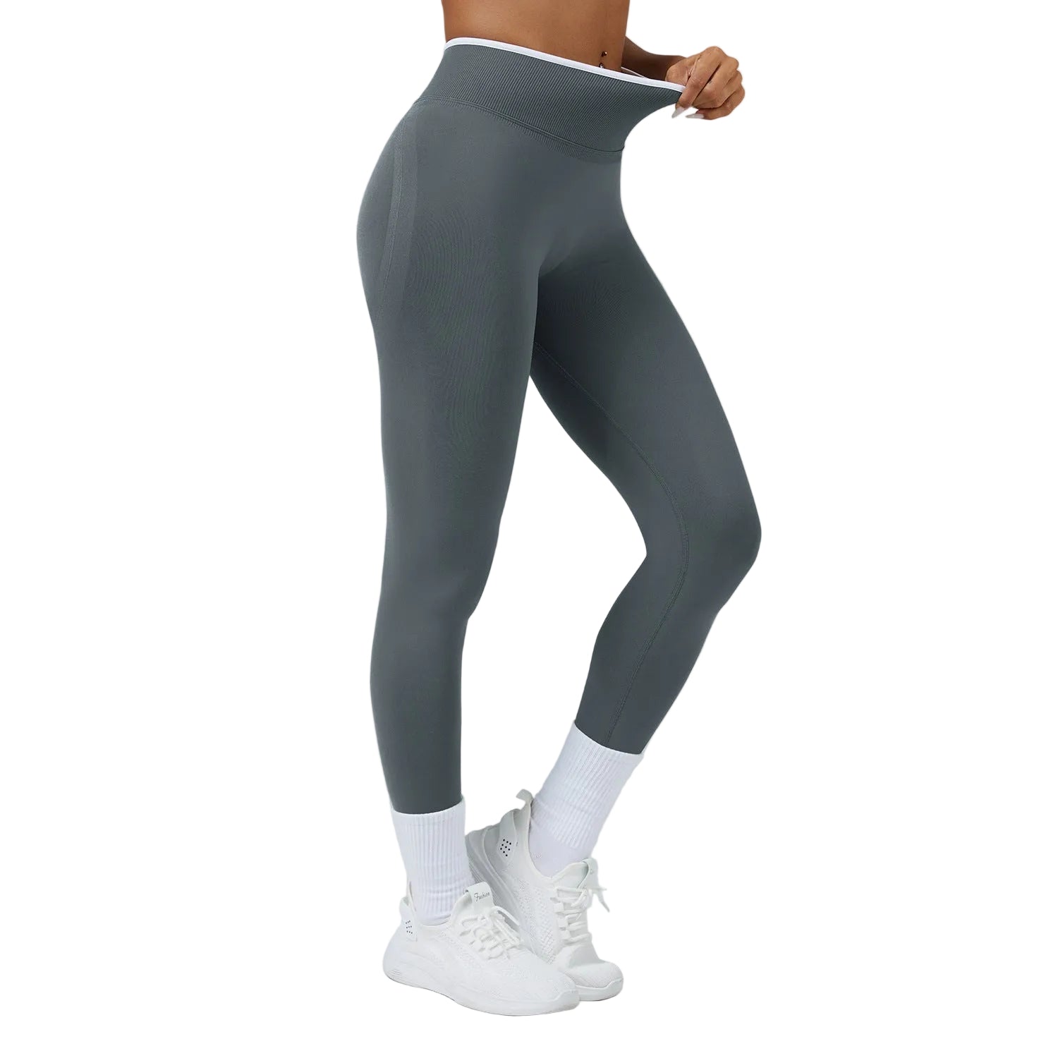Leggings deportivos de yoga de cintura alta sin costuras y secado rápido para mujer