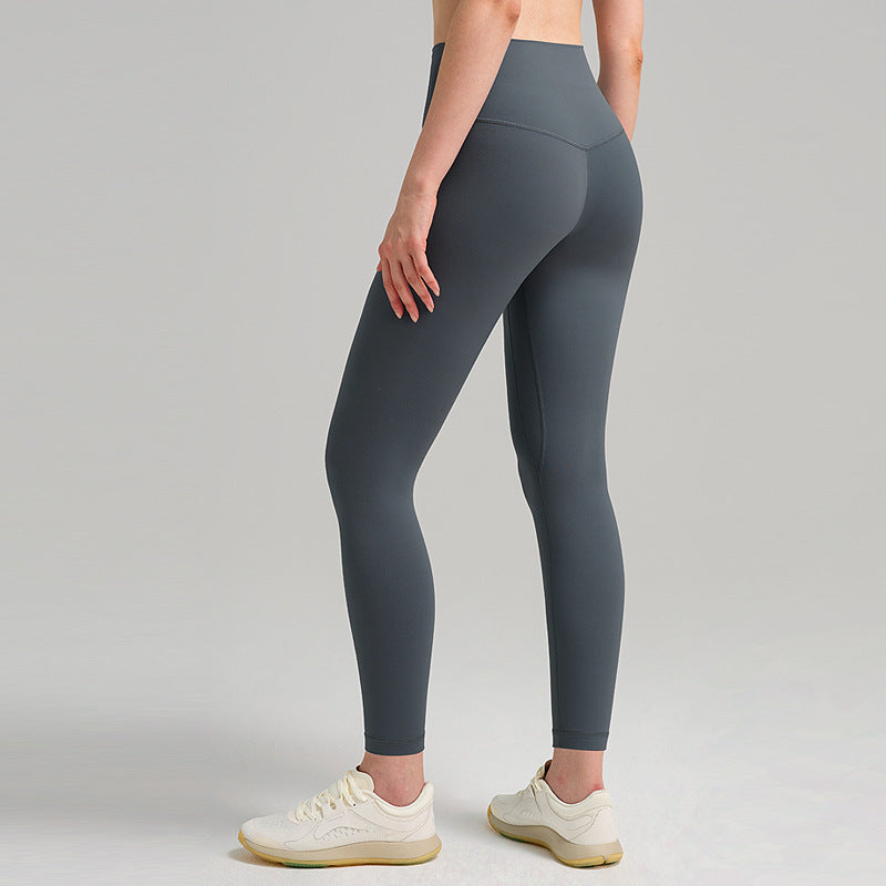 Pantalones de yoga de cintura alta para mujer con forro polar – Mallas deportivas de compresión con tacto nude para fitness y running