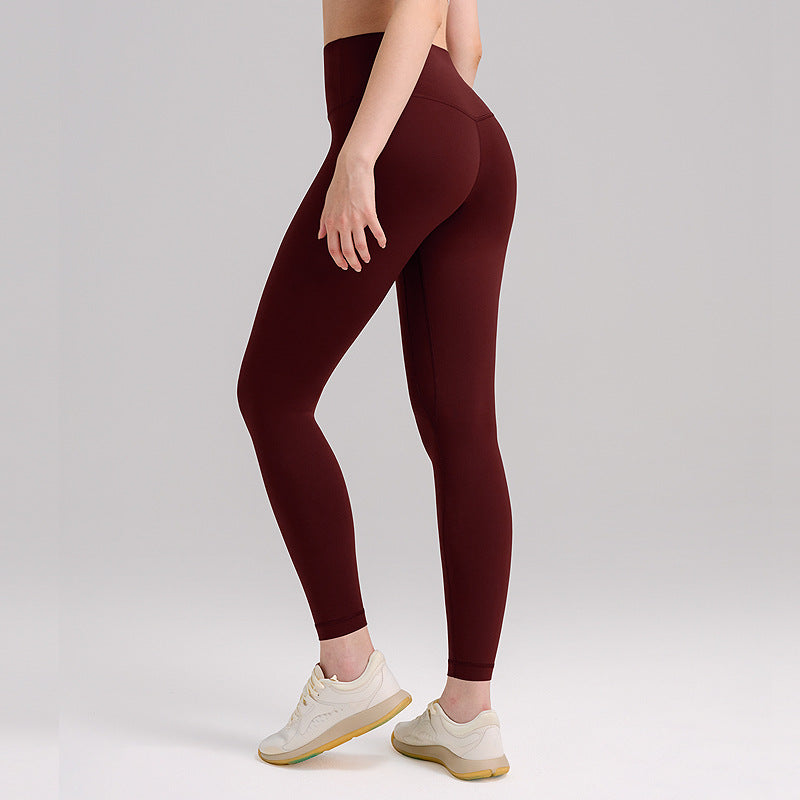 Pantalones de yoga de cintura alta para mujer con forro polar – Mallas deportivas de compresión con tacto nude para fitness y running