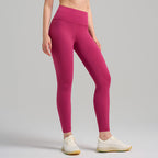 Pantalones de yoga de cintura alta para mujer con forro polar – Mallas deportivas de compresión con tacto nude para fitness y running