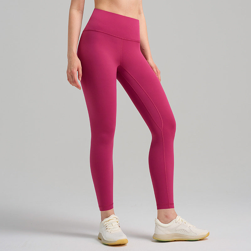 Pantalones de yoga de cintura alta para mujer con forro polar – Mallas deportivas de compresión con tacto nude para fitness y running