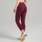Pantalones de yoga de cintura alta para mujer con forro polar – Mallas deportivas de compresión con tacto nude para fitness y running
