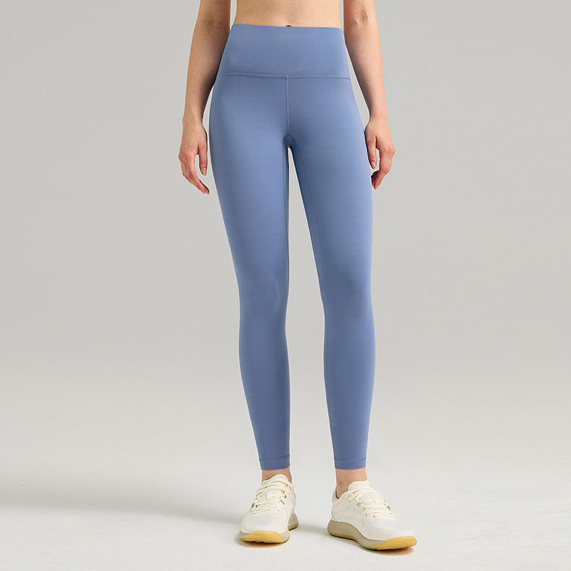 Pantalones de yoga de cintura alta para mujer con forro polar – Mallas deportivas de compresión con tacto nude para fitness y running