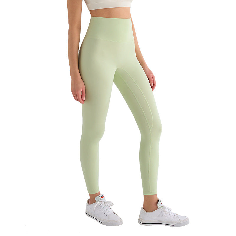 Pantalones de yoga de cintura alta para mujer con forro polar – Mallas deportivas de compresión con tacto nude para fitness y running