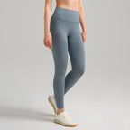 Pantalones de yoga de cintura alta para mujer con forro polar – Mallas deportivas de compresión con tacto nude para fitness y running