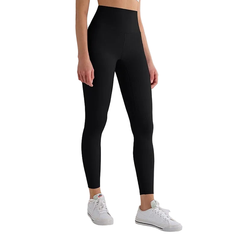 Pantalones de yoga de cintura alta para mujer con forro polar – Mallas deportivas de compresión con tacto nude para fitness y running