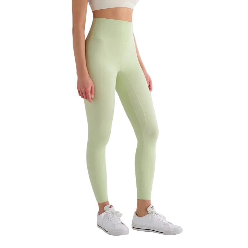 Pantalones de yoga de cintura alta para mujer con forro polar – Mallas deportivas de compresión con tacto nude para fitness y running