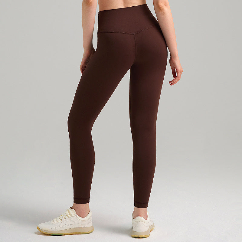 Pantalones de yoga de cintura alta para mujer con forro polar – Mallas deportivas de compresión con tacto nude para fitness y running