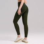 Pantalones de yoga de cintura alta para mujer con forro polar – Mallas deportivas de compresión con tacto nude para fitness y running