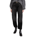 Pantalones vaqueros de mujer de talle alto, corte recto y múltiples bolsillos, largos hasta el suelo