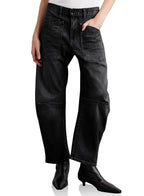 Pantalones vaqueros de mujer de talle alto, corte recto y múltiples bolsillos, largos hasta el suelo