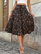 Vestido de mujer con estampado floral, corte en A, elegante, ideal para el día a día.